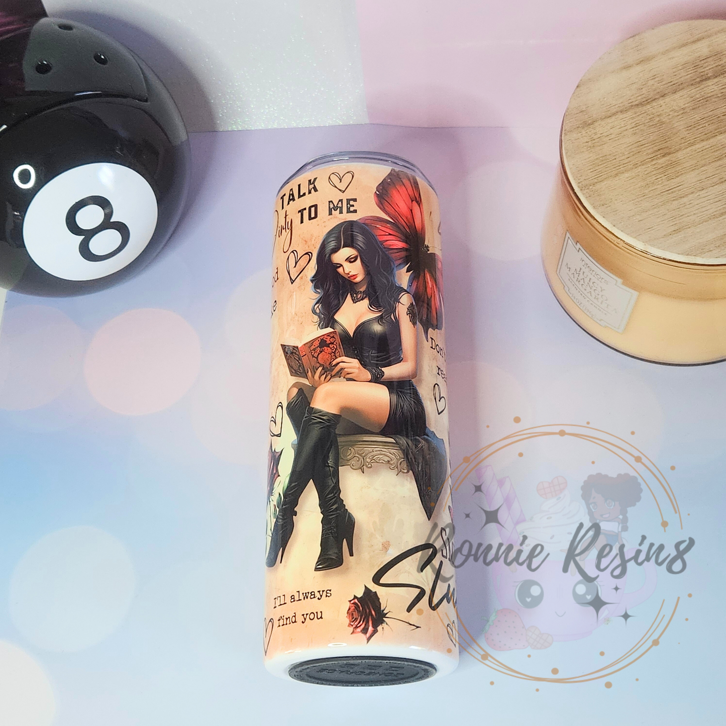 Dark Romance Book Reading Babe Tumbler