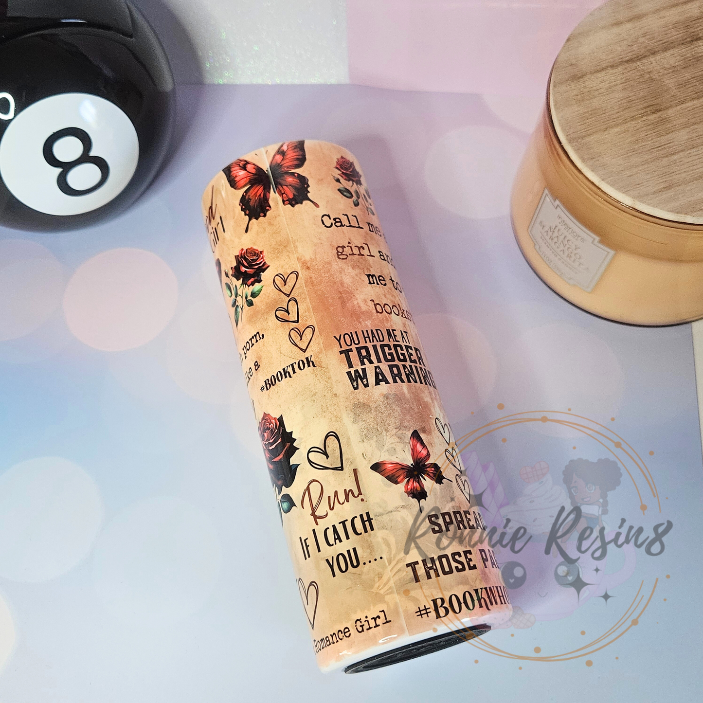 Dark Romance Book Reading Babe Tumbler