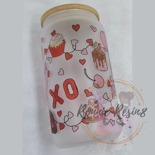 XO Valentine Libbey Glass