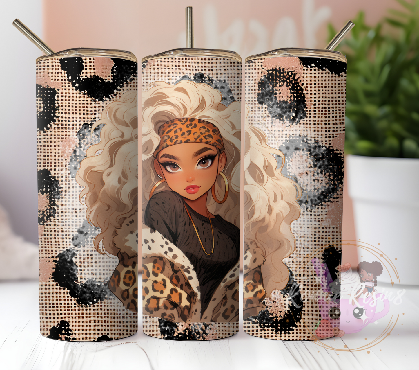 Cute But Feral Burlap Cutie Digital Straight 20oz Tumbler Wrap