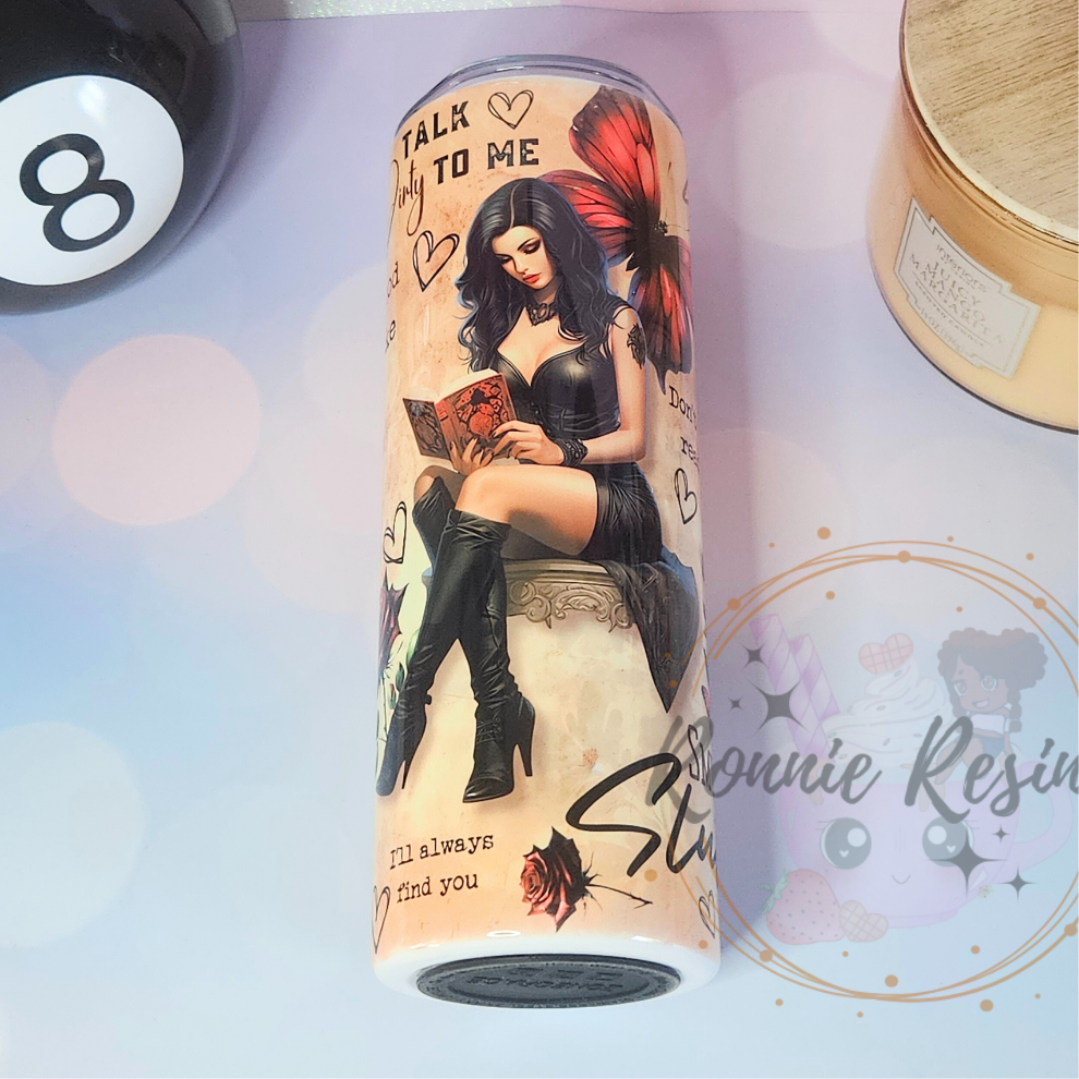 Dark Romance Book Reading Babe Tumbler